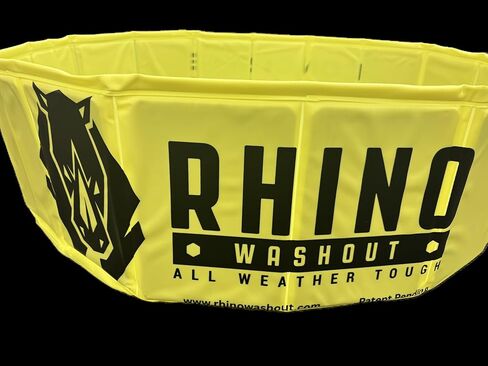Gen 2 Concrete Placing System 1PC Washout Container by Rhino All-Weather Tough Waterproof and Leakproof Cleanout Tub for Concrete Pumping, Ready-Mix, Shotcrete, Mortar, Stucco (WOP-070SU-G2) in Saudi Arabia