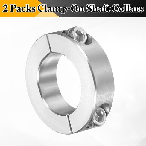 uxcell 2 Pcs Double Split Shaft Collar 1-1/8" Bore, Two Piece Clamping Collar 1-7/8" OD 1/2" Thickness, 303 Stainless Steel Set Screw Split Collar in Saudi Arabia