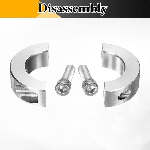 uxcell 2 Pcs Double Split Shaft Collar 1-1/8" Bore, Two Piece Clamping Collar 1-7/8" OD 1/2" Thickness, 303 Stainless Steel Set Screw Split Collar in Saudi Arabia