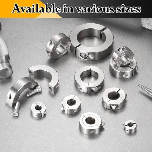 uxcell 2 Pcs Double Split Shaft Collar 1-1/8" Bore, Two Piece Clamping Collar 1-7/8" OD 1/2" Thickness, 303 Stainless Steel Set Screw Split Collar in Saudi Arabia