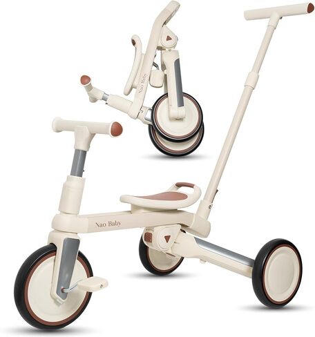 Toddler Tricycle 5-in-1 Folding Convertible – Tricycle for Toddlers 1-3 & Tricycles for 3-5 Year Olds | Toddler Bike & Balance Bike 2 Year Old | Push Car with Removable Handle and Baby Tricycle in Saudi Arabia