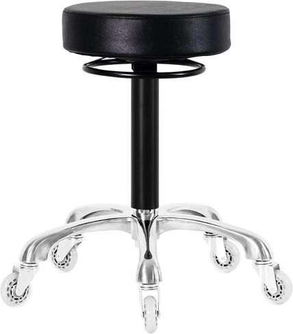 Swivel Rolling Stool Round Chair,Thick Sturdy Padding,Adjustable Stool with Wheels for Doctor(Camel) in Kuwait
