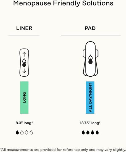 Honey Pot - Perimenopause Long Panty Liners for Women - 100% Organic Cotton Top Sheet - Feminine Care - Multi-Fluid Absorbency - Harmonizing Herbs of Black Cohosh, Clary Sage, & Red Clover - 30ct in Kuwait