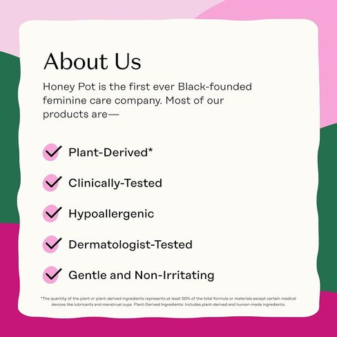 Honey Pot - Perimenopause Long Panty Liners for Women - 100% Organic Cotton Top Sheet - Feminine Care - Multi-Fluid Absorbency - Harmonizing Herbs of Black Cohosh, Clary Sage, & Red Clover - 30ct in Kuwait