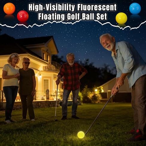 Skylety 16 Pack Glow in The Dark Floating Golf Balls 4 Colors Luminous Practice Water Floater Golf Balls 1.68 Inch Regulation Size for Night Water, Synthetic Rubber Core, Red, Orange, Yellow, Blue in Saudi Arabia
