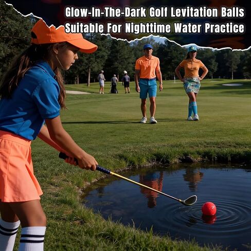 Skylety 16 Pack Glow in The Dark Floating Golf Balls 4 Colors Luminous Practice Water Floater Golf Balls 1.68 Inch Regulation Size for Night Water, Synthetic Rubber Core, Red, Orange, Yellow, Blue in Saudi Arabia