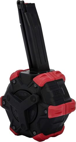 Evike Airsoft - AW Custom Drum Airsoft Mag for Gas Blowback Airsoft Pistols & Rifles (Model: TM Hi-Capa/Red) in Saudi Arabia