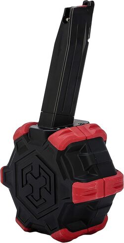 Evike Airsoft - AW Custom Drum Airsoft Mag for Gas Blowback Airsoft Pistols & Rifles (Model: TM Hi-Capa/Red) in Saudi Arabia