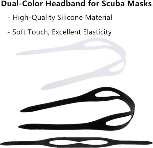 2 Pack Universal Silicone Replacement Mask Strap, Silicone Swimming Goggles Strap Replacement, Scuba Mask Strap Silicone Strap Head Band Parts Accessories for Diving Swim Snorkel in Kuwait