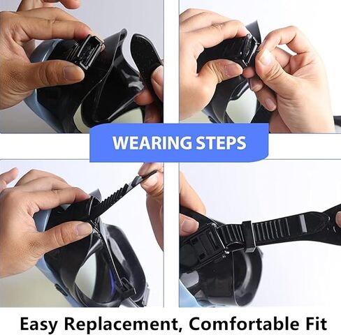 2 Pack Universal Silicone Replacement Mask Strap, Silicone Swimming Goggles Strap Replacement, Scuba Mask Strap Silicone Strap Head Band Parts Accessories for Diving Swim Snorkel in Kuwait