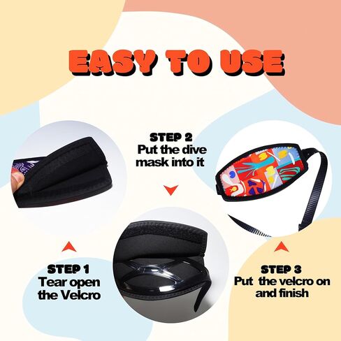 PWind Neoprene Diving Mask Strap Cover with Velcro, Adjustable Non-Slip Hair Protector for Scuba Diving & Snorkeling Masks in Kuwait