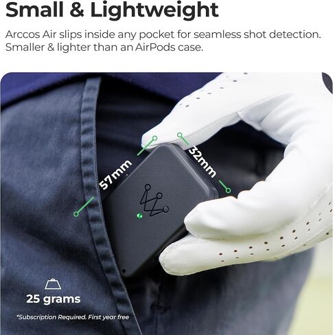 Arccos Air - نظام التتبع التلقائي لألعاب الجولف مع محدد المدى GPS AI والتحليلات المكتسبة للسكتات الدماغية (لا يلزم وجود أجهزة استشعار للنادي، عضوية مجانية للسنة الأولى) in Kuwait