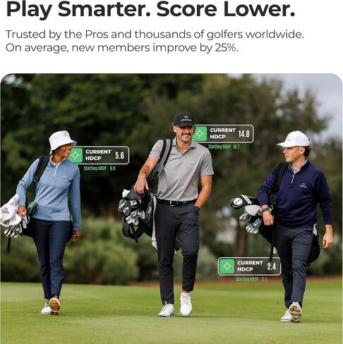 Arccos Air - نظام التتبع التلقائي لألعاب الجولف مع محدد المدى GPS AI والتحليلات المكتسبة للسكتات الدماغية (لا يلزم وجود أجهزة استشعار للنادي، عضوية مجانية للسنة الأولى) in Kuwait