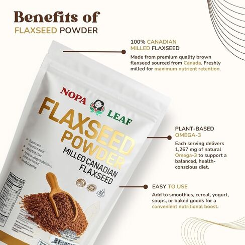 NOPA Leaf Daily Superfood Wellness Bundle – Flax Seed Powder + Turmeric Powder – Digestive Balance, Antioxidant Support & Daily Nutrition in Kuwait