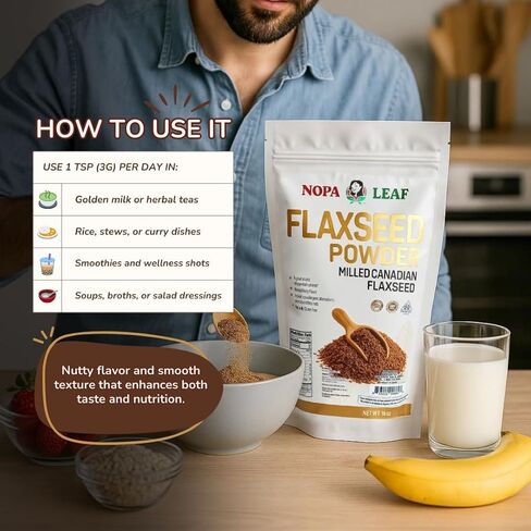 NOPA Leaf Daily Superfood Wellness Bundle – Flax Seed Powder + Turmeric Powder – Digestive Balance, Antioxidant Support & Daily Nutrition in Kuwait