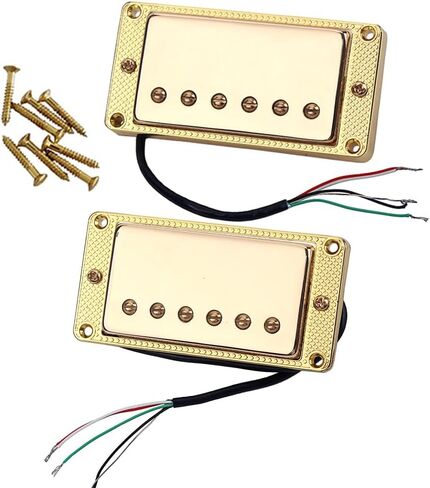 Guitar Humbucker Pickups Set,Double Coil Neck and Bridge Pickup Replacement Parts for LP Electric Guitar (GOLD) in Kuwait