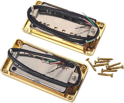 Guitar Humbucker Pickups Set,Double Coil Neck and Bridge Pickup Replacement Parts for LP Electric Guitar (GOLD) in Kuwait