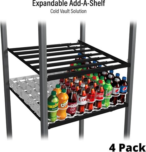 ديسبلاي تكنولوجيز كولد فولت قابل للتوسيع (عبوة من 4) - زيادة التخزين والتنظيم في التخزين البارد الخاص بك، منظم المشروبات للعلب والزجاجات والمزيد in Kuwait