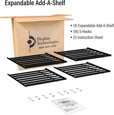 ديسبلاي تكنولوجيز كولد فولت قابل للتوسيع (عبوة من 4) - زيادة التخزين والتنظيم في التخزين البارد الخاص بك، منظم المشروبات للعلب والزجاجات والمزيد in Kuwait