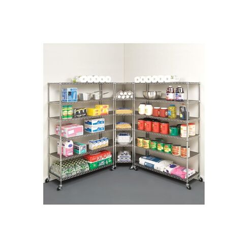 Heavy Duty Steel 6-Tier Corner Restaurant Shelf Commercial Food Storage, NSF Approved in Saudi Arabia