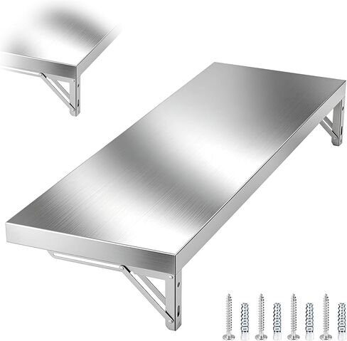 36" x 12" Folding Concession Shelf – Stainless Steel Drop Down Concession Serving Window for Food Trucks | Versatile & Space-Saving Folding Food Shelf for Concession Windows, Restaurant in Kuwait