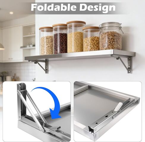 36" x 12" Folding Concession Shelf – Stainless Steel Drop Down Concession Serving Window for Food Trucks | Versatile & Space-Saving Folding Food Shelf for Concession Windows, Restaurant in Kuwait