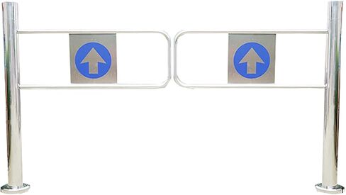 Automatic Rebound Swing Gate for Supermarkets, Warehouses & Bars - 1-Way Pedestrian Safety Entrance Door, Silver (90x97 cm) - Perfect for Libraries & High Traffic Areas in Kuwait