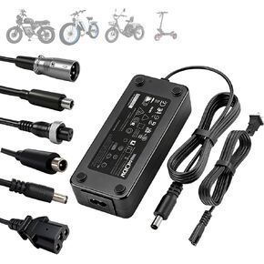 شاحن بطارية سريع 54.6 فولت 3 أمبير للسكوتر الكهربائي، هوفر بورد، سكوتر إلكتروني، دراجة كهربائية، بديل عالمي 7 في 1 لبطارية ليثيوم 48 فولت مدخل 100-240 فولت، متوافق مع سيجواي، فولبام، جيتسون in Kuwait