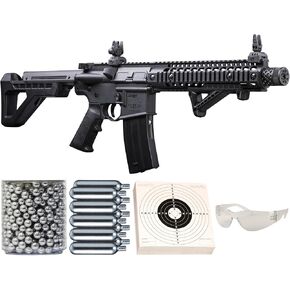 حزمة بندقية ArmyBoy Crosman DPMS SBR Full Auto CO2 BB Gun، بندقية هوائية تكتيكية .177 كال - تتضمن المجموعة: بندقية + BBS + CO2 + أهداف + نظارات + سوار معصم in Kuwait