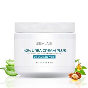 42% Urea Cream PLUS With 2% Salicylic Acid | High Strength Exfoliating Formula for Cracked Heels, Thick Calluses & Dry Rough Skin | Quick Absorbing Hydrating Moisturizer for Feet - 4 Oz in Kuwait