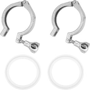 QWORK 2" Triple Clamp, 2 Pack 304 Stainless Steel Sanitary Clamp with Single Pin and Wing Nut, Fits 2 Inch Ferrule TC Homebrew & Brewing Equipment in Kuwait