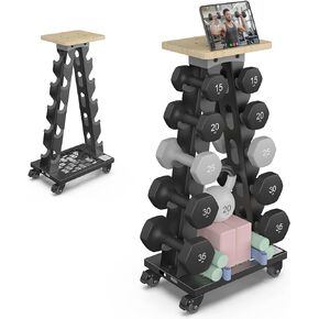 حامل دمبل بإطار A من 5 طبقات مع عجلات، سعة 300 رطل، حامل وزن متنقل مع حامل هاتف (الرف فقط) in Kuwait