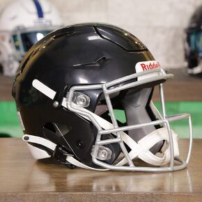 2025 Riddell SpeedFlex Youth مع قناع وجه SF-2BD-SW فضي معدني + ملصق علم خوذة الولايات المتحدة - شبكة خضراء in Kuwait