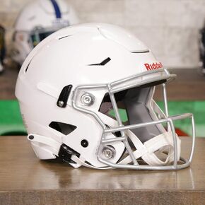 2025 Riddell SpeedFlex Youth مع قناع وجه SF-2BD-SW فضي معدني + ملصق علم خوذة الولايات المتحدة - شبكة خضراء in Kuwait