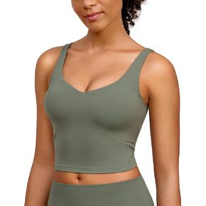 BAYDI Clouduxi Longline Sports Bra for Women - V Neck Padded Workout Tank Top U Back Wirefree Camisole in Kuwait