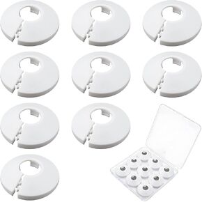 9 قطع تناسب 1/2 بوصة غطاء أنابيب المياه شفة الديكور 16 مم (5/8 بوصة)، لوحة شعار 5/8 بوصة، غطاء من البلاستيك PP الأبيض سهل التركيب 1/2 بوصة لتزيين أنبوب أنبوب الجدار in Kuwait