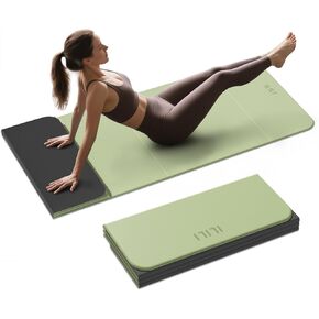 ILILI Foldable Yoga Mat, 10mm Thick, TPE Material, Extra Long 75"L x 26"W, Soft and Comfortable Folding Mat 0.4 Inches, Easy to Carry and Store, 190*66cm Portable Multi-Functional Use for Yoga, Home Exercise & Outdoor in Saudi Arabia