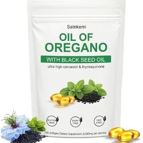 Oil of Oregano with Black Seed Oil Softgels | 4X Strength Carvacrol & Thymoquinone| 2-in-1 Formula to Support Immune Health & Wellness | Non GMO Dietary Supplements | 300 Softgels in Saudi Arabia