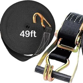 2 Pack Ratchet Straps Heavy Duty, 10000 LBS Break Strength Ratchet Strap Tie Down, 2" x 49ft Black Tie-Down Ratcheting Cargo Truck Straps with Durable Double J Hook for for Truck in Kuwait