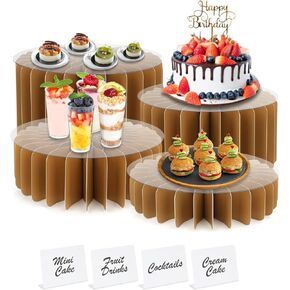 4 Pack Buffet Risers Food Risers for Buffet Table Acrylic Risers Display Stands Tall Cake Stands Cylinder Stands for Party Pedestal Cake Stand Dessert Table Display Set Cupcake Stands Cupcake Display (black, 4) in Saudi Arabia