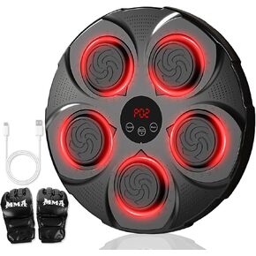 آلة الملاكمة الموسيقية للبالغين، 2025 آلة تثقيب موسيقى بلوتوث جديدة مع قفازات، هدف تدريب الملاكمة المثبت على الحائط، 9 أوضاع و9 معدات ملاكمة للسرعة لصالة الألعاب الرياضية والمنزل والمكتب in Kuwait