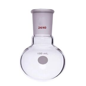 Round Bottom Borosilicate Glass Bottle, with Single Neck, 24/40 Joint, Capacity from 25 ml to 5000 ml. (500mL-F304500) in Kuwait