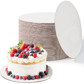 50 حزمة من ألواح الكيك مستديرة 25.4 سم، لوحة قاعدة الكيك، حلقات كعك من الورق المقوى، جولات من الورق المقوى للبيتزا، ألواح سفلية للكعك للحلوى والبيتزا والزفاف وأعياد الميلاد والحفلات in Kuwait