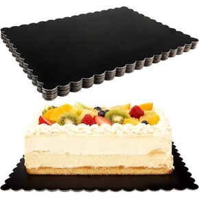 8 عبوات من ألواح الكيك المستطيلة المقاومة للدهون مقاس 35.56 سم × 25.4 سم، لوح كيك من الورق المقوى الأسود للاستعمال مرة واحدة، قاعدة للحلوى المموجة والكب كيك والبيتزا لحفلات الزفاف وأعياد الميلاد وعيد الأم in Kuwait