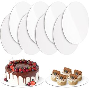 8 عبوات من ألواح الكيك المستديرة مقاس 10 بوصة، للاستعمال مرة واحدة من الورق المقوى الفضي المموج المخصص للطعام، قاعدة دوائر الكيك لعرض الحلوى والحرف اليدوية، فضي in Kuwait