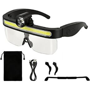 LED Glasses Rechargeable Headlight with Motion Sensor and Touch Control, USB C Lighted,Suitable for Various Indoor and Outdoor Scenarios Such as Work Maintenance, Fishing, Cycling in Kuwait