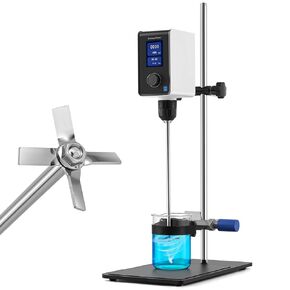 محرك علوي للمختبر - خلاط عالي اللزوجة سعة 20 لترًا (10,000 سنتي بويز)، محرك رقمي 100-2000 دورة في الدقيقة مع شاشة LCD ومؤقت وتعزيز عزم الدوران ومشبك دورق للكيمياء والبيولوجيا والأبحاث in Kuwait