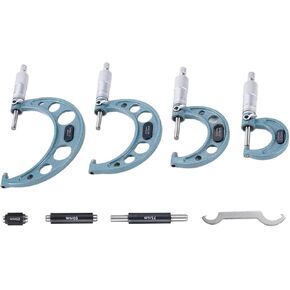 4pcs 0-25mm 50mm 75mm 100mm OD Micrometer Set 0.01mm Measuring Tool with Standard Ratchet Stop in Kuwait