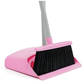 مجموعة مكنسة ومجارف وردية، مكنسة صغيرة بمقبض طويل قابل للتعديل مقاس 58 بوصة مع مجموعة كومبو من مجرفة الوقوف مع أسنان وعاء الغبار، لتنظيف أرضية المكتب المنزلي الداخلي in Kuwait