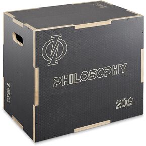 Philosophy Gym 3-in-1 Non-Slip Wooden Plyo Box, Wood Plyometric Jump Box Platform for Home Gym, HIIT, Step-Ups, and Strength Training in Kuwait
